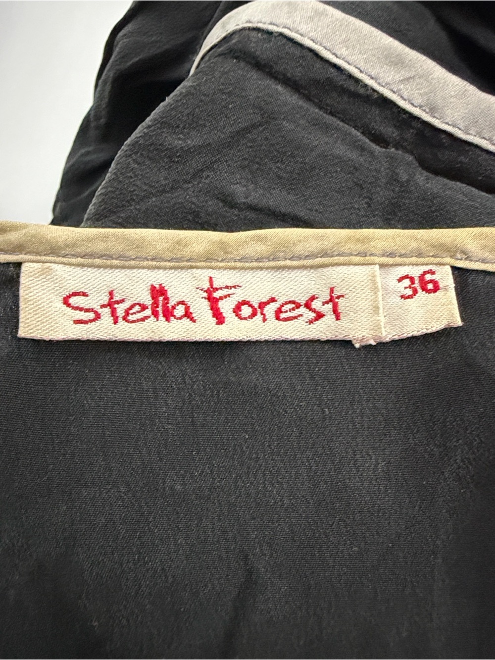 Stella Forest 100% silk Black Embellished Maxi Whimsygoth Grunge Gothic dress - Picture 5 of 5